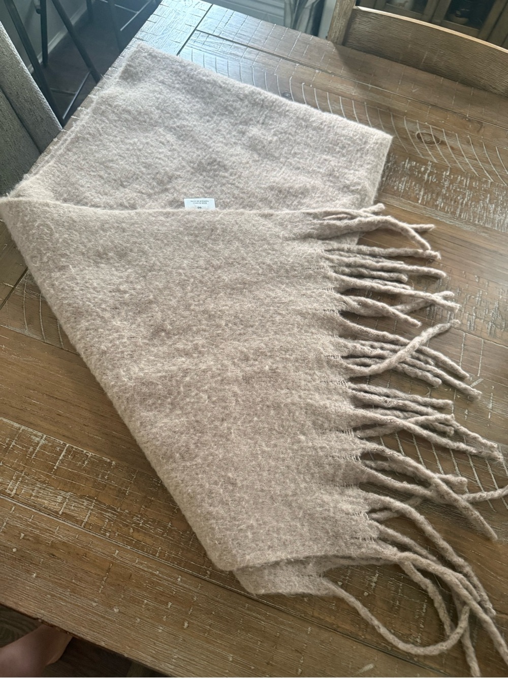 Express Plush Mohair-Blend Scarf in Taupe